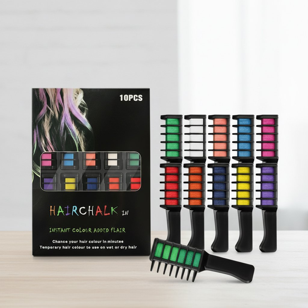 ChromaCombs™ – Instant Washable Hair Colour Brushes (10 Vibrant Shades)