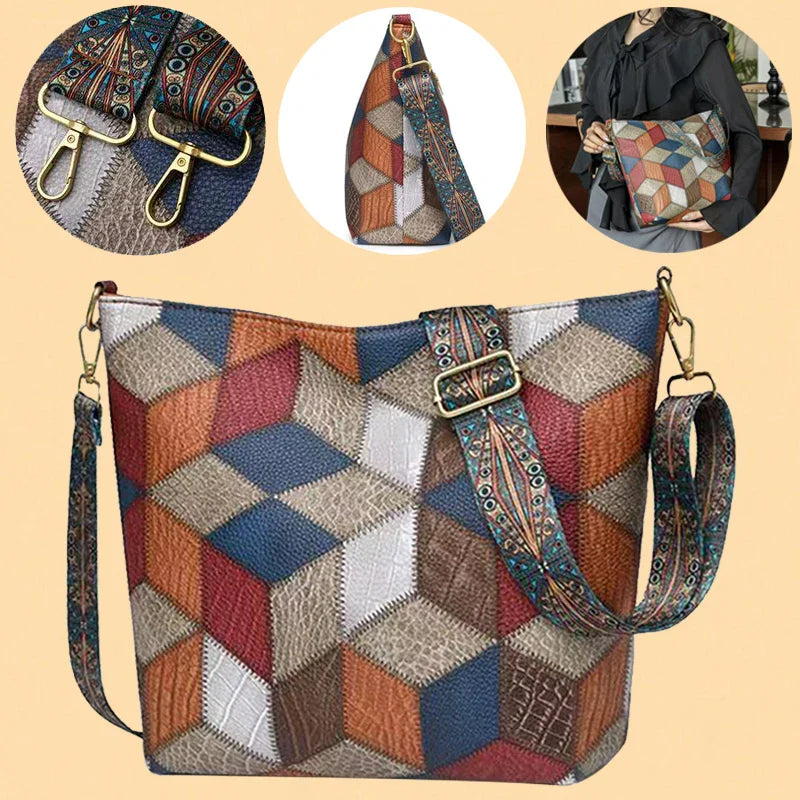 The Solara Mosaic Leather Shoulder Bag