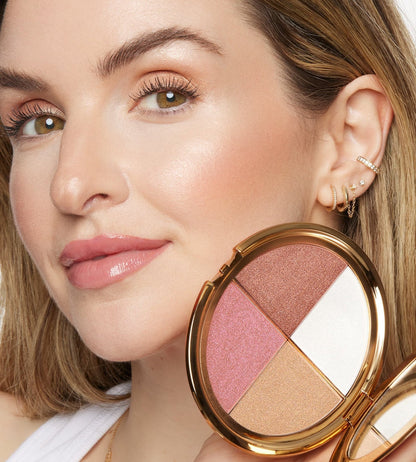 LumiGlow Radiance Eye & Cheek Highlight Palette + Bonus Brush