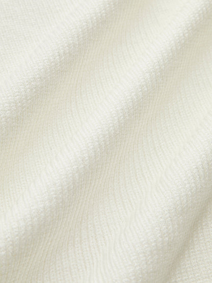 Cross-Over Collar Cold-Shoulder Sweater