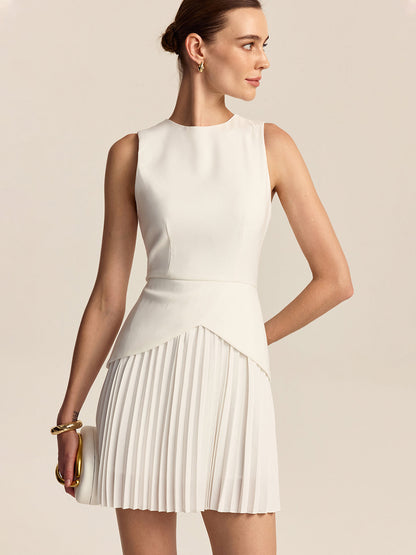 Pleated Hem Mini Dress