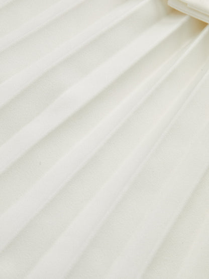 Sleeveless Metal Detail Pleated Mini Dress