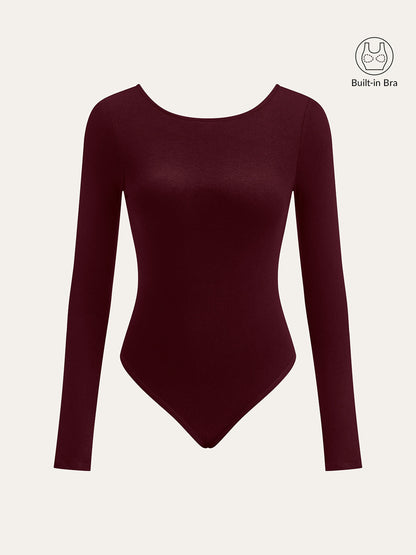 Bra-Free Long Sleeve Backless Bodysuit