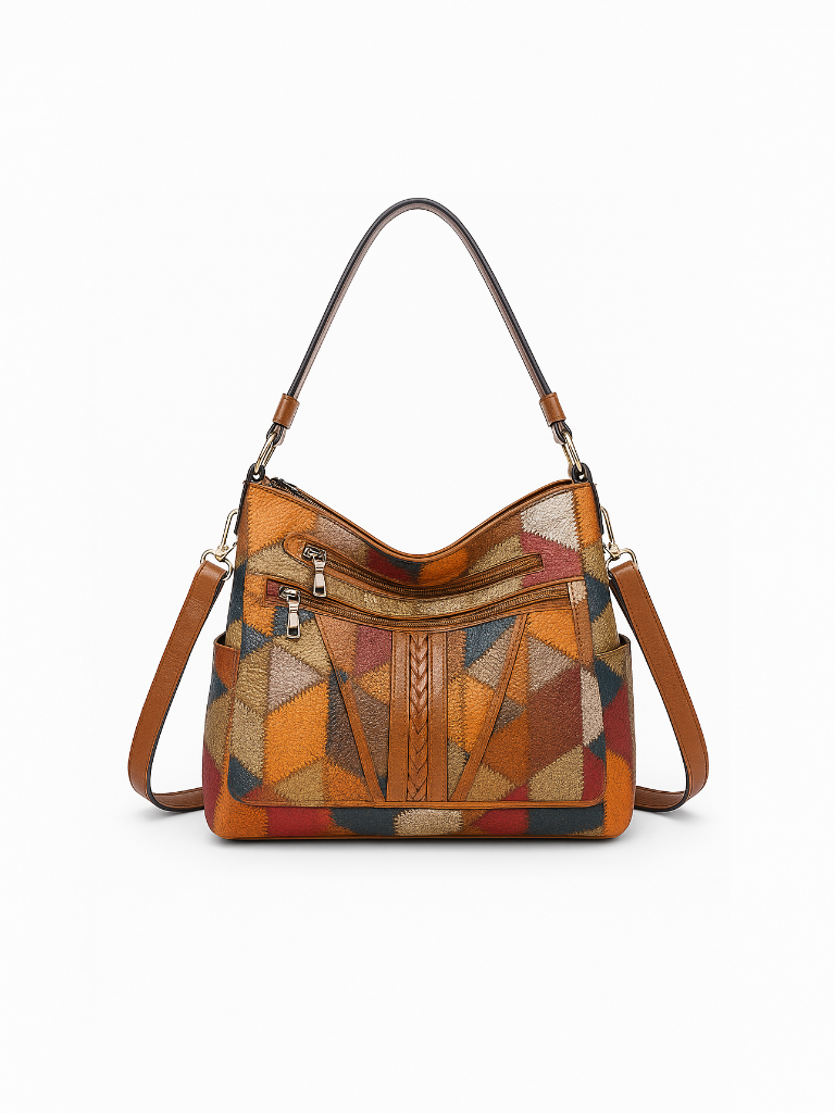The Solara Mosaic Leather Shoulder Bag