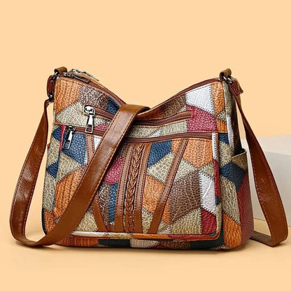 The Solara Mosaic Leather Shoulder Bag