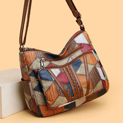The Solara Mosaic Leather Shoulder Bag