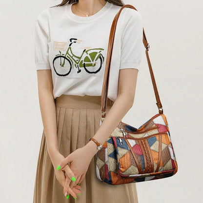 The Solara Mosaic Leather Shoulder Bag