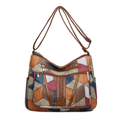 The Solara Mosaic Leather Shoulder Bag