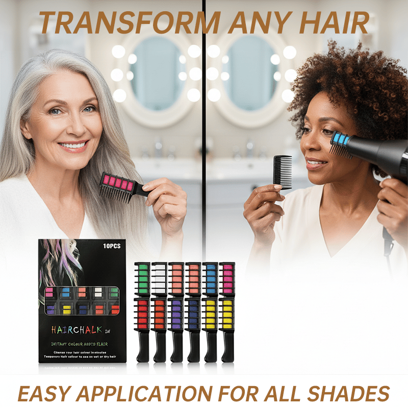 ChromaCombs™ – Instant Washable Hair Colour Brushes (10 Vibrant Shades)